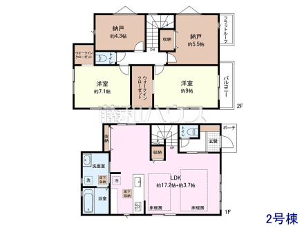 2号棟　間取図　【三鷹市井口５丁目】