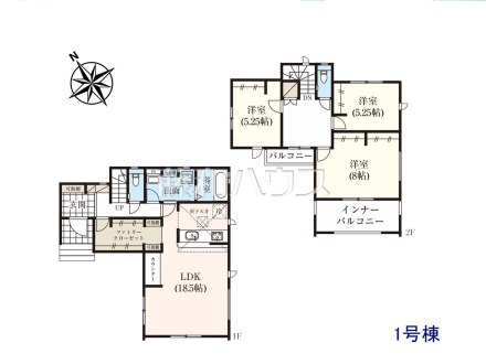 1号棟　間取図　【宜野湾市野嵩４丁目】