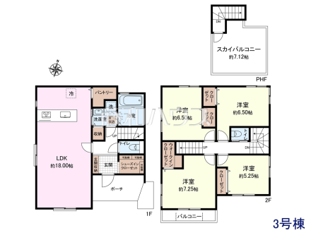 3号棟　間取図　【東村山市廻田町３丁目】