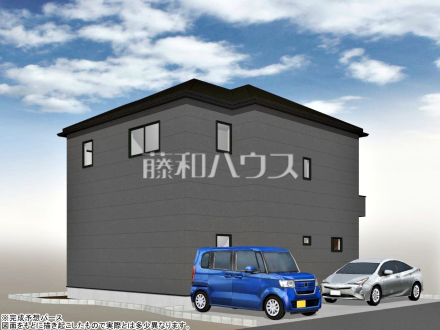 11号地　建物プラン例（北東パース・外観）　【東村山市恩多町５丁目】　
[参考プラン] 
建物価格：1,650万円（税込）　建物面積：98.12m&sup2;