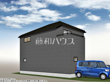 23号地　建物プラン例（南西パース・外観）　【東村山市恩多町５丁目】　
[参考プラン] 
建物価格：1,650万円（税込）　建物面積：91.5m&sup2;