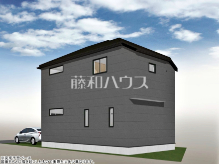 23号地　建物プラン例（北東パース・外観）　【東村山市恩多町５丁目】　
[参考プラン] 
建物価格：1,650万円（税込）　建物面積：91.5m&sup2;