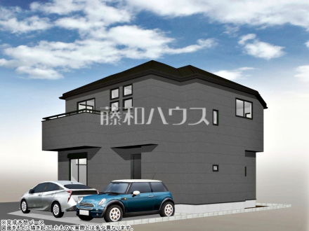 25号地　建物プラン例（南東パース・外観）　【東村山市恩多町５丁目】　
[参考プラン] 
建物価格：1,650万円（税込）　建物面積：97.71m&sup2;