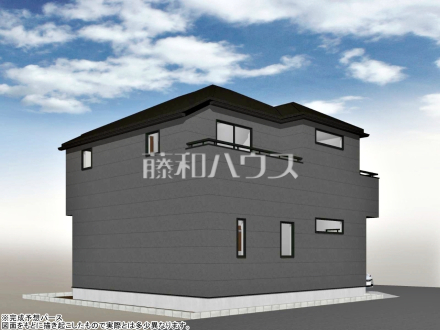 25号地　建物プラン例（北西パース・外観）　【東村山市恩多町５丁目】　
[参考プラン] 
建物価格：1,650万円（税込）　建物面積：97.71m&sup2;