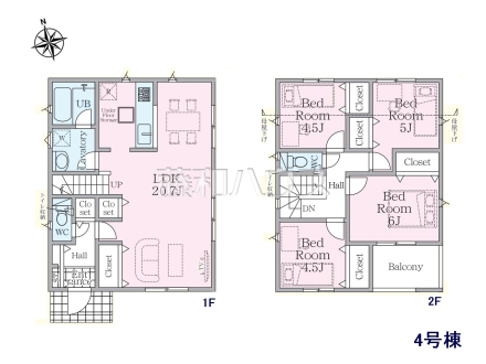 4号棟　間取図　【国分寺市北町４丁目】