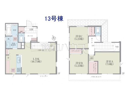 13号棟　間取図　【国立市谷保】