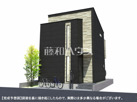  建物のプレゼンをさせていただきますので、実際の完成イメージを思い描いていただくことができます。お気軽にお問合せ下さい。  【東久留米市金山町2丁目】　
[参考プラン] 
建物価格：1,500万円（税込）　建物面積：54.86m&sup2;