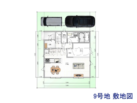 9号地　その他建物プラン例　【小平市小川町１丁目】　
[参考プラン] 
建物価格：2,398万円（税込）　建物面積：99.36m&sup2;