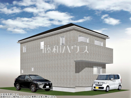 16号地　建物プラン例（パース・外観）　【小平市小川町１丁目】　
[参考プラン] 
建物価格：2,288万円（税込）　建物面積：96.88m&sup2;
