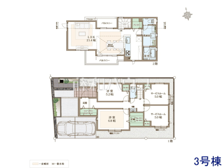 3号棟　間取図　【日野市三沢】