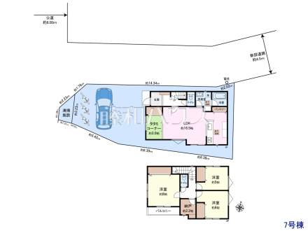 土地価格2,⑥90万円＋建物価格1,800万円＝総額4,490万円　
[参考プラン] 
建物価格：1,800万円（税込）　建物面積：97.19m&sup2;