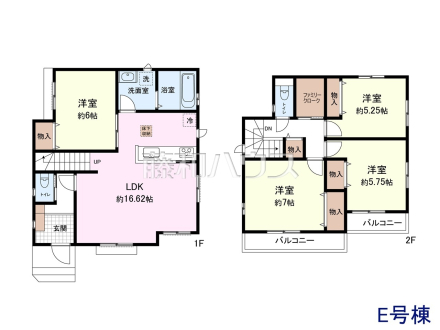 E号棟　間取図　【東久留米市下里３丁目】