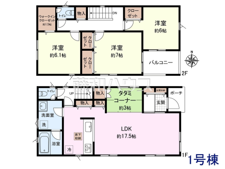 1号棟　間取図　【春日井市上条町７丁目】