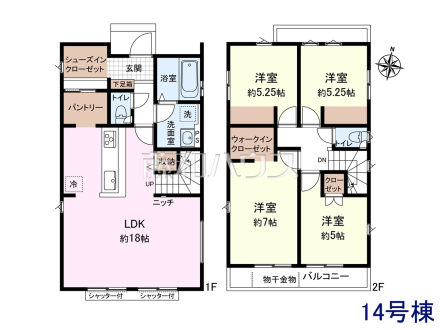 14号棟 間取図 【新座市片山3丁目】