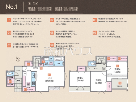 1号棟　間取図　【昭島市緑町２丁目】
