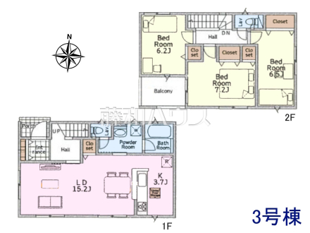 3号棟　間取図　【八王子市緑町】
