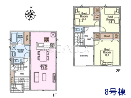 8号棟　間取図　【八王子市緑町】