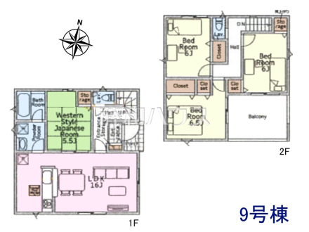 9号棟　間取図　【八王子市緑町】