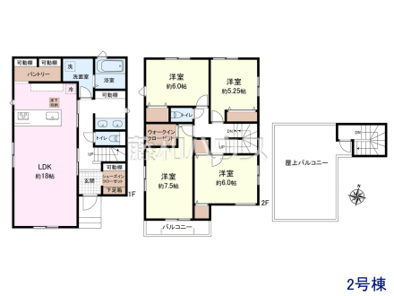2号棟　間取図　【所沢市大字下安松】
