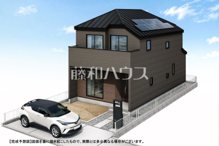 ≪完成予想図・外観パース≫ 2号棟　見学はしたいけど、なかなか時間が取れない・・・そんな方に出勤前や仕事終わりにマイホームを見学できるサポートをいたします。【西東京市下保谷５丁目】