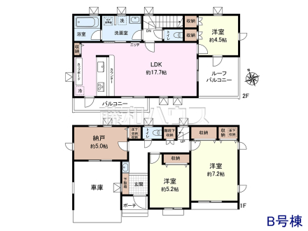 B号棟 間取図 【杉並区宮前5丁目】