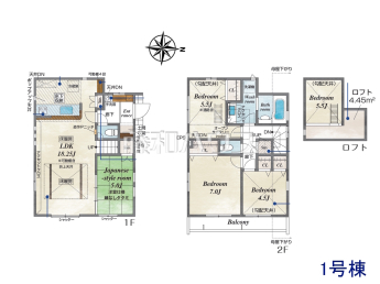 東久留米市南沢5丁目　全2棟／1号棟　新築分譲住宅物件画像