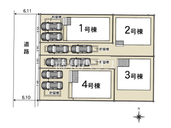 北名古屋市六ツ師第12　全4棟　新築分譲住宅物件画像