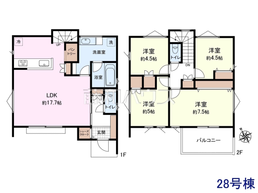 28号棟　間取図　【日野市大字日野】
