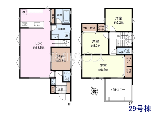 29号棟　間取図　【日野市大字日野】