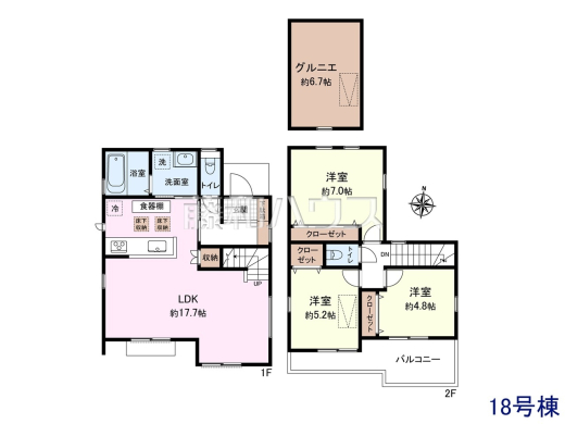 18号棟　間取図　【三鷹市北野３丁目】