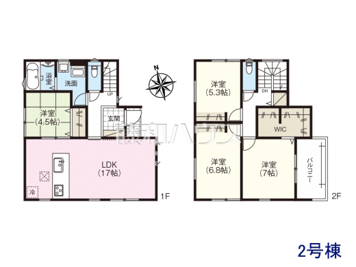 2号棟　間取図　【小牧市中央３丁目】