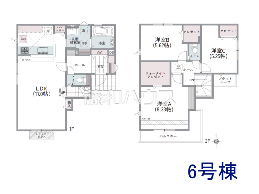 6号棟　間取図　【武蔵村山市大南１丁目】