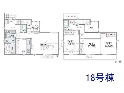 18号棟　間取図　【武蔵村山市大南１丁目】