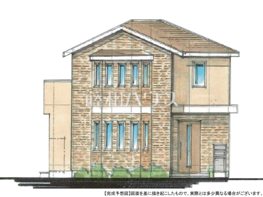 1号地　建物プラン例（パース・外観）　【国立市東３丁目】　
[参考プラン] 
建物価格：2,851万円（税込）　建物面積：109.3m&sup2;