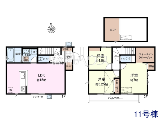 11号棟　間取図　【三鷹市大沢２丁目】