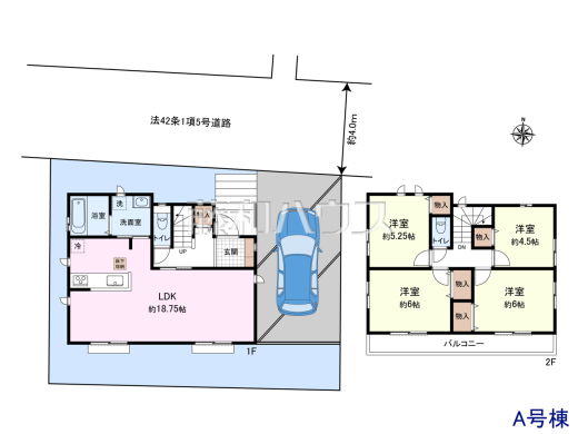 『耐震＋住宅性能評価付』家族を守る「確かな品質」を、清瀬の閑静な街並みで。
間取図　【清瀬市中里３丁目】