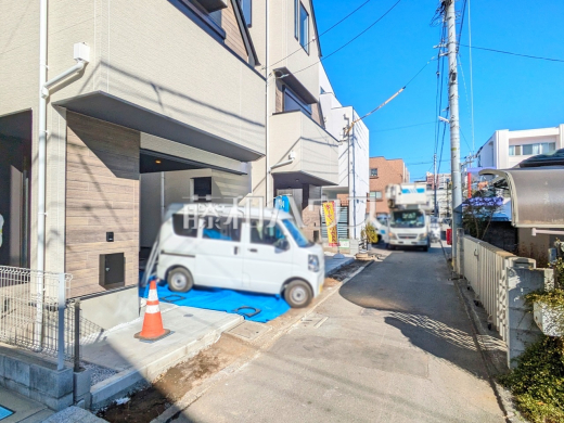 1号棟　接道状況および現場風景　【立川市錦町２丁目】