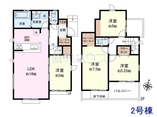 2号棟・間取図【東久留米市下里１丁目】