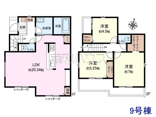 9号地・間取図【東久留米市下里1丁目】