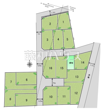 全体区画図【西東京市中町６丁目】物件より10分圏内に小中学校・保育園・スーパー揃う好住環境