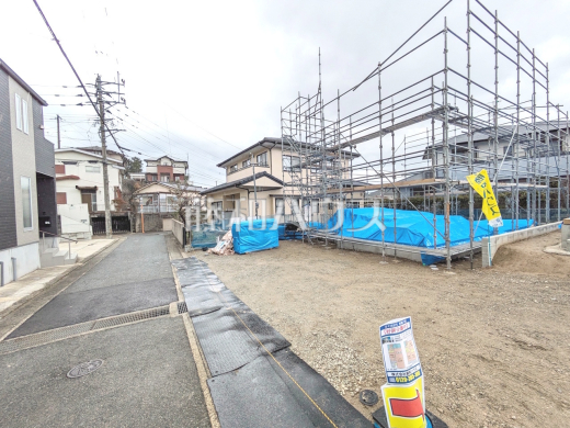 1号棟　接道状況および現場風景　【福岡市早良区重留２丁目】