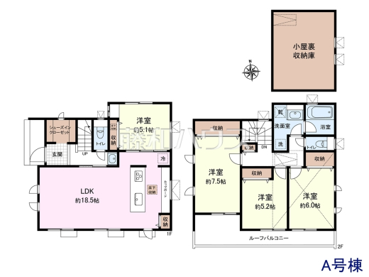 A号棟　間取図　【杉並区天沼２丁目】