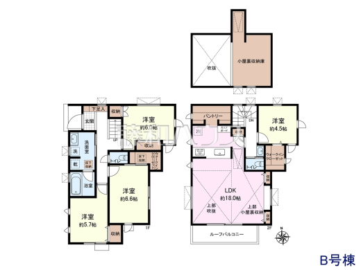 B号棟　間取図　【杉並区天沼２丁目】