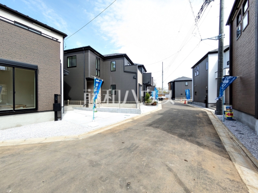 2号棟　接道状況および現場風景　【新座市石神２丁目】