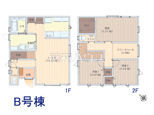 B号棟　間取図　【与那原町字与那原】