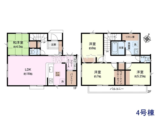 4号棟　間取図　【東村山市恩多町１丁目】