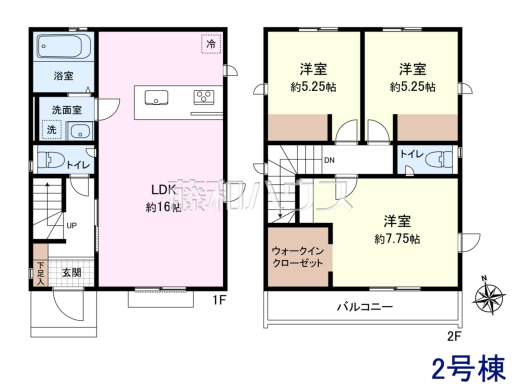 2号棟　間取図　【小平市小川町１丁目】
