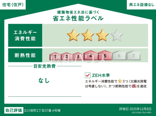 <span>【A号棟&nbsp;&nbsp;省エネ性能ラベル】</span><span>※販売住戸が複数の場合、本ラベルは特定の住戸の性能を示すものであり、全ての住戸の性能を示すものではありません。</span>