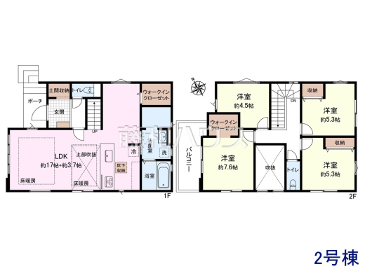 2号棟　間取図　【東村山市諏訪町１丁目】