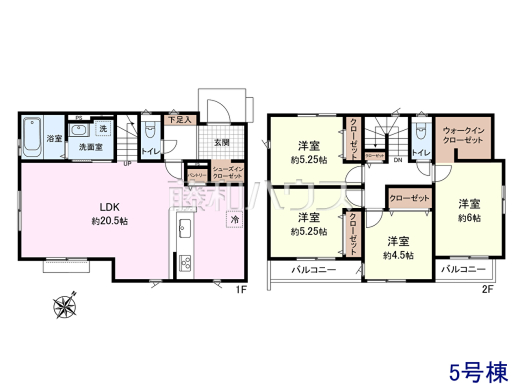 5号棟　間取図　【清瀬市下宿２丁目】